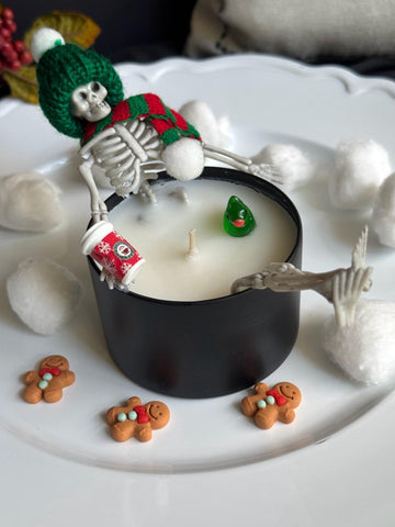 Skeleton Bath Christmas Candle