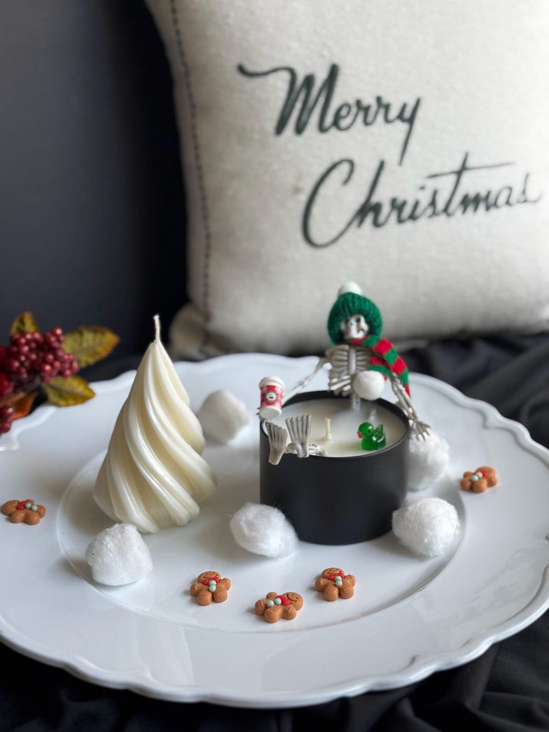 Skeleton Bath Christmas Candle