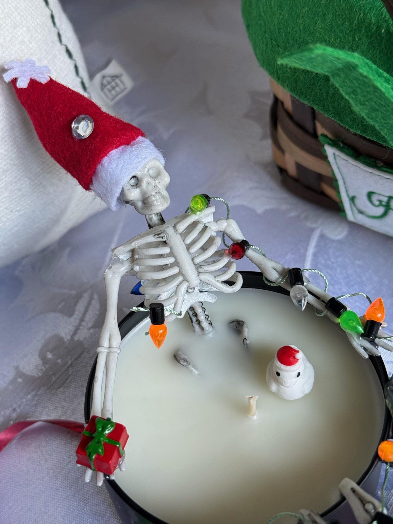 Skeleton Christmas Candle