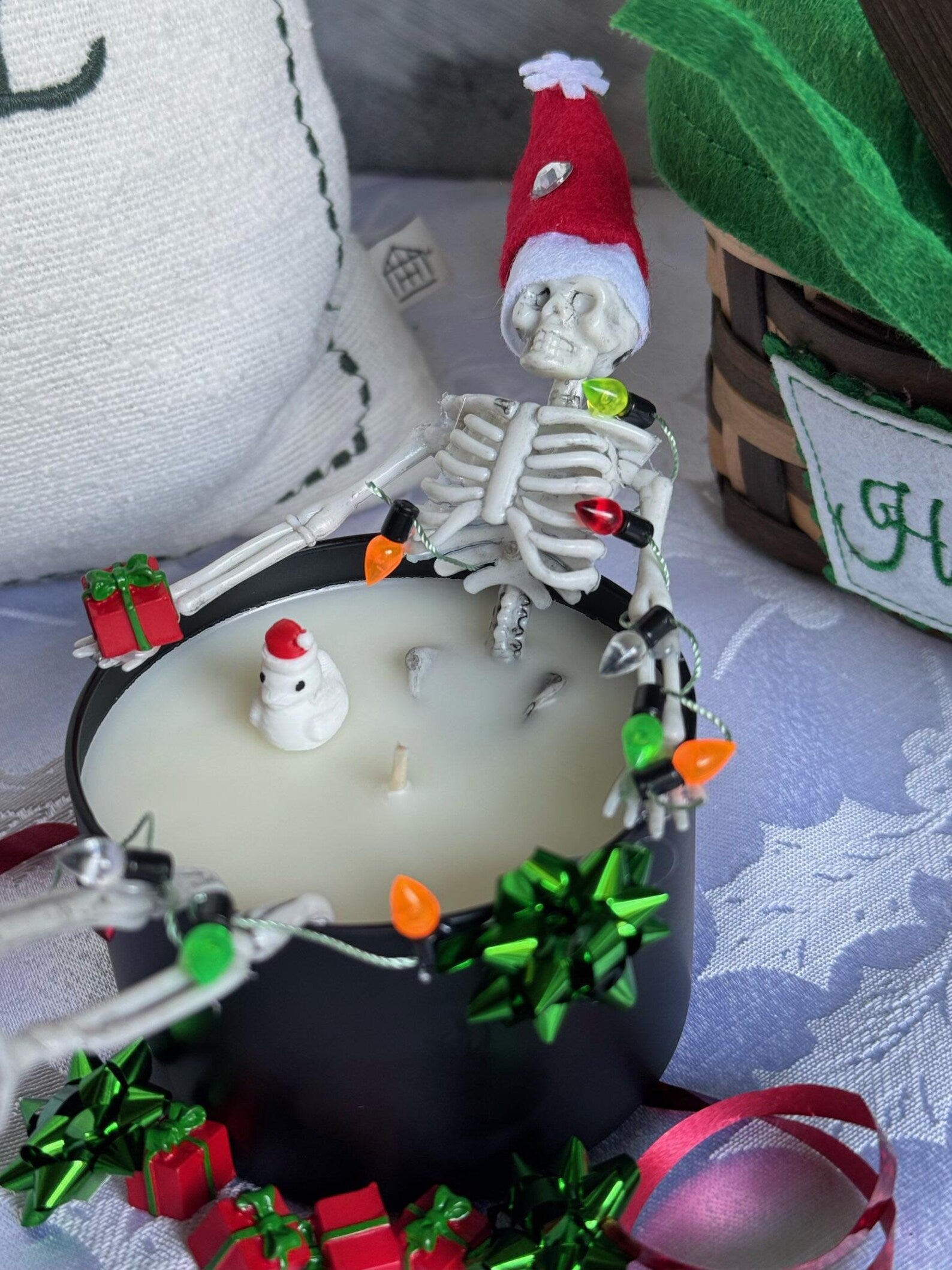 Skeleton Christmas Candle