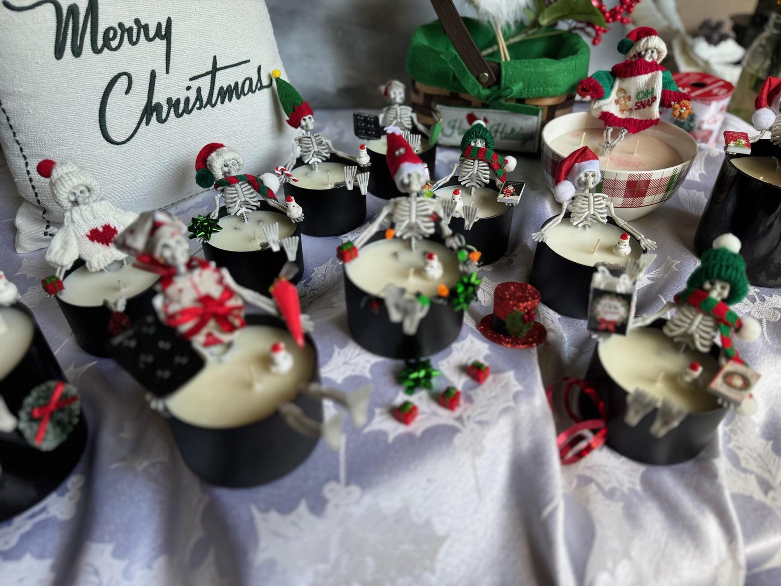 Skeleton Christmas Candle