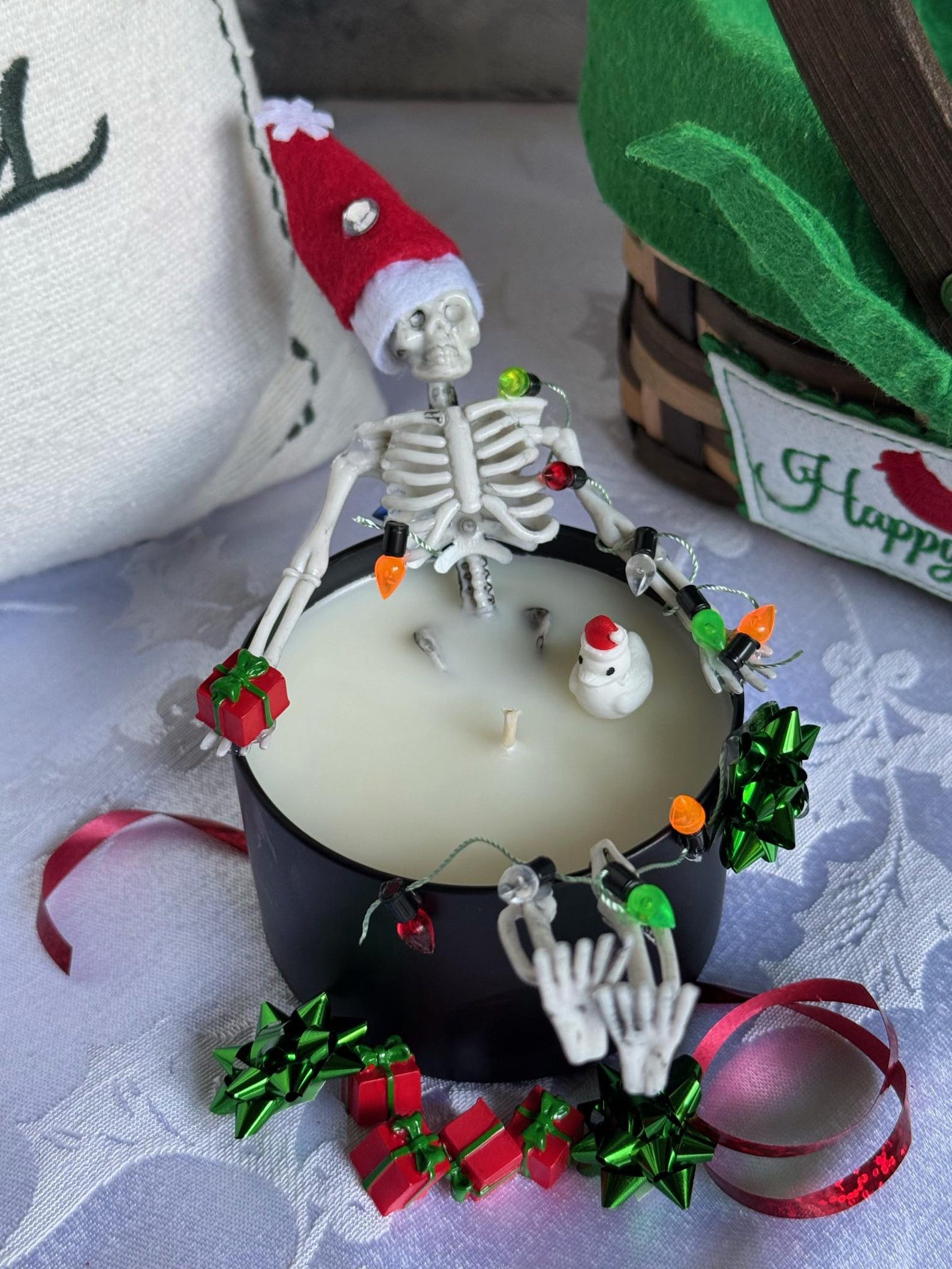 Skeleton Christmas Candle