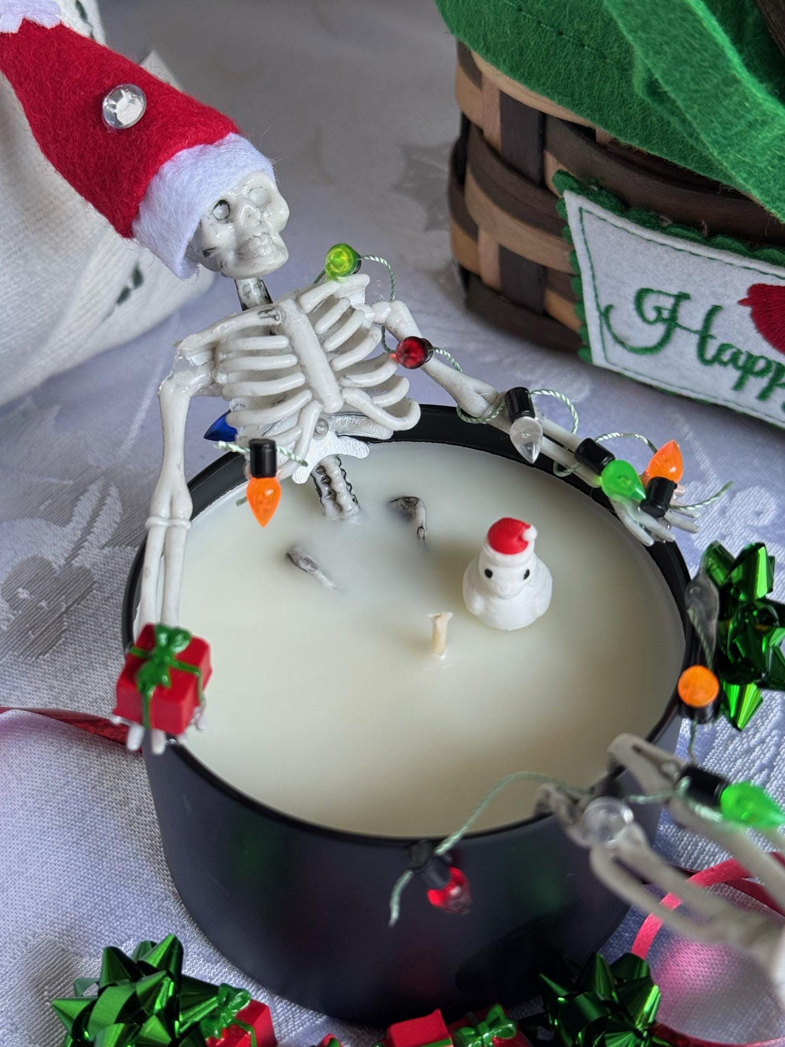 Skeleton Christmas Candle
