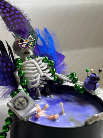 Skeleton Mardi Gras Candle