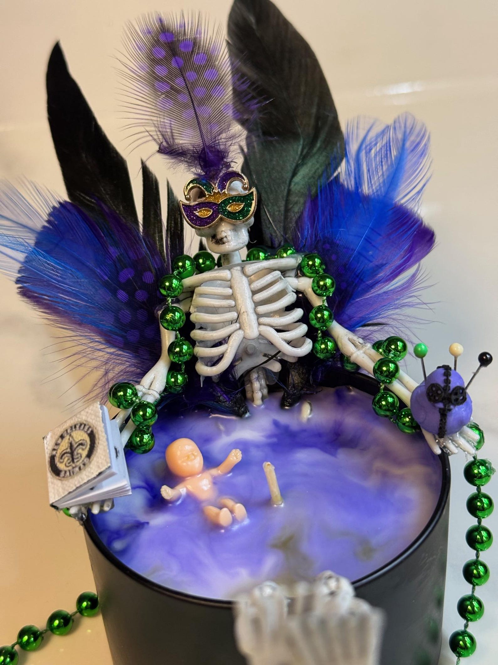 Skeleton Mardi Gras Candle